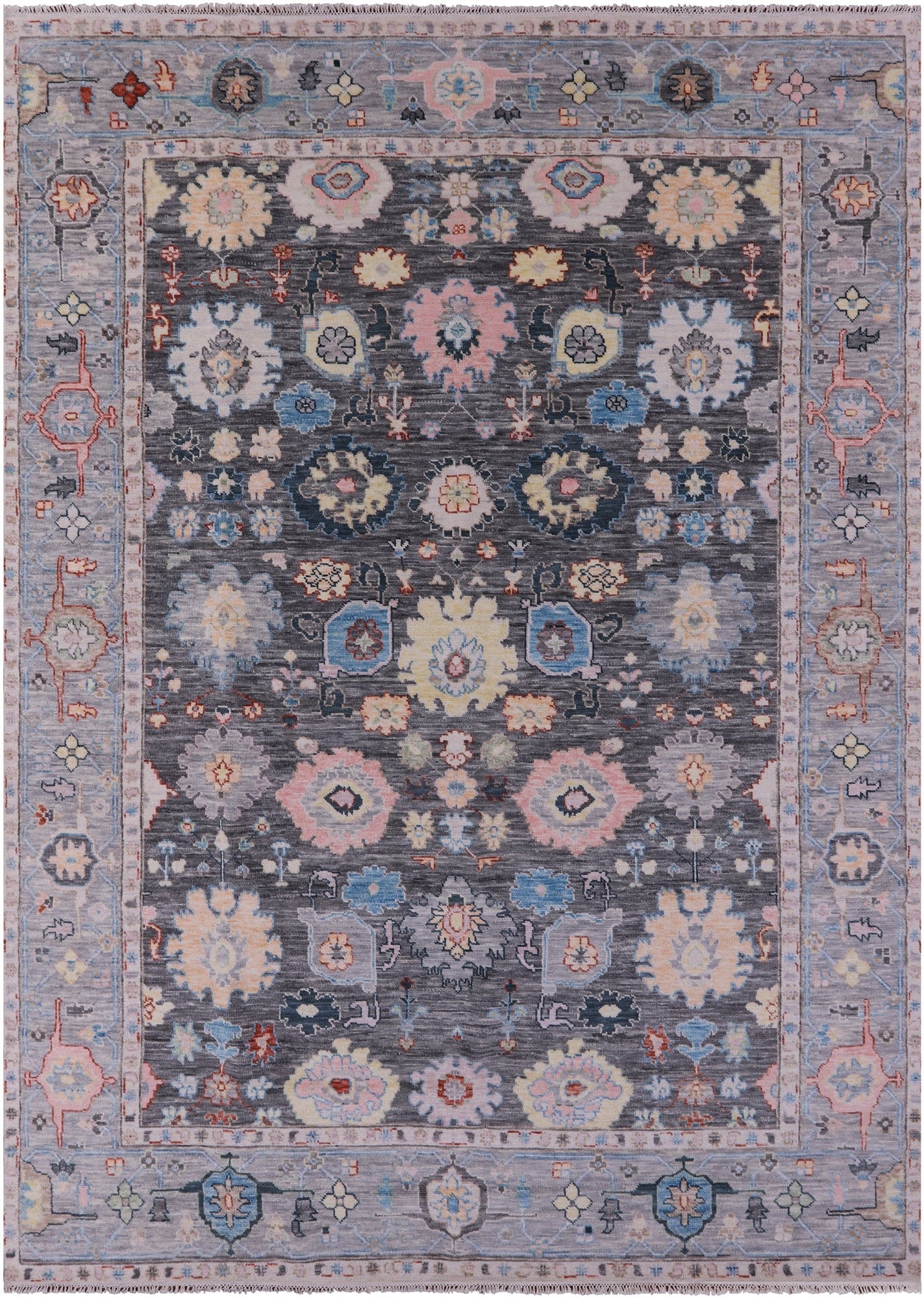Grey Turkish Oushak Handmade Wool Rug - 9' 11" X 14' 2" - Golden Nile