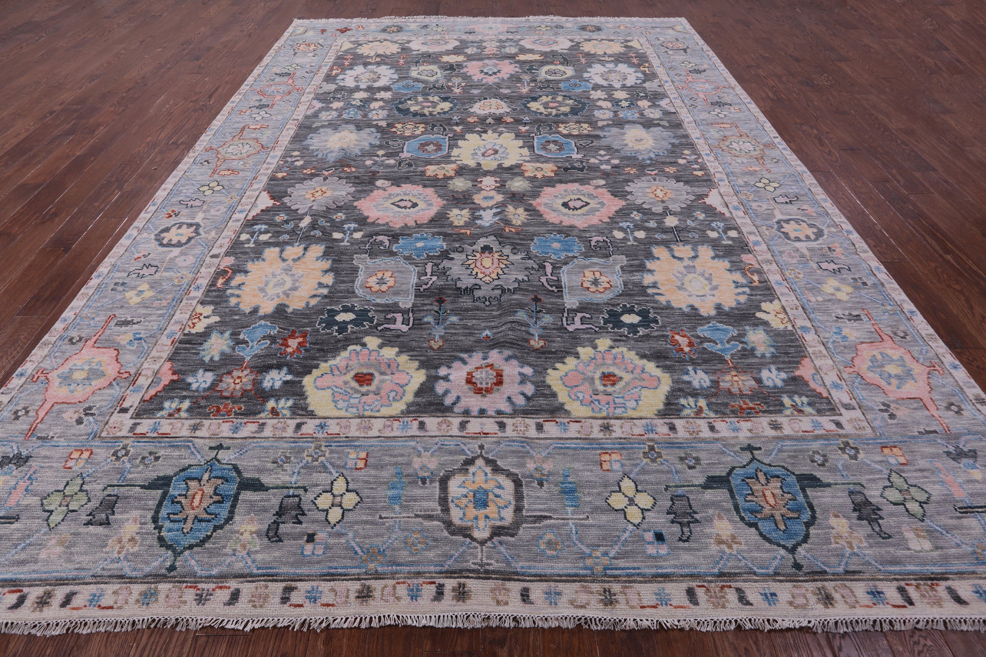 Grey Turkish Oushak Handmade Wool Rug - 9' 11" X 14' 2" - Golden Nile