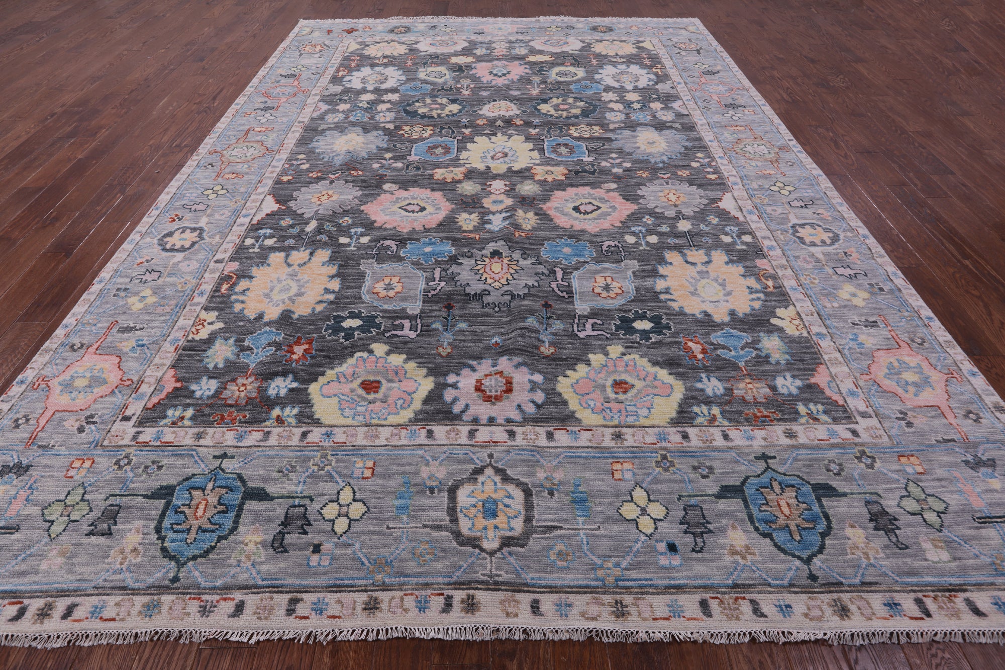 Grey Turkish Oushak Handmade Wool Rug - 9' 11" X 14' 2" - Golden Nile