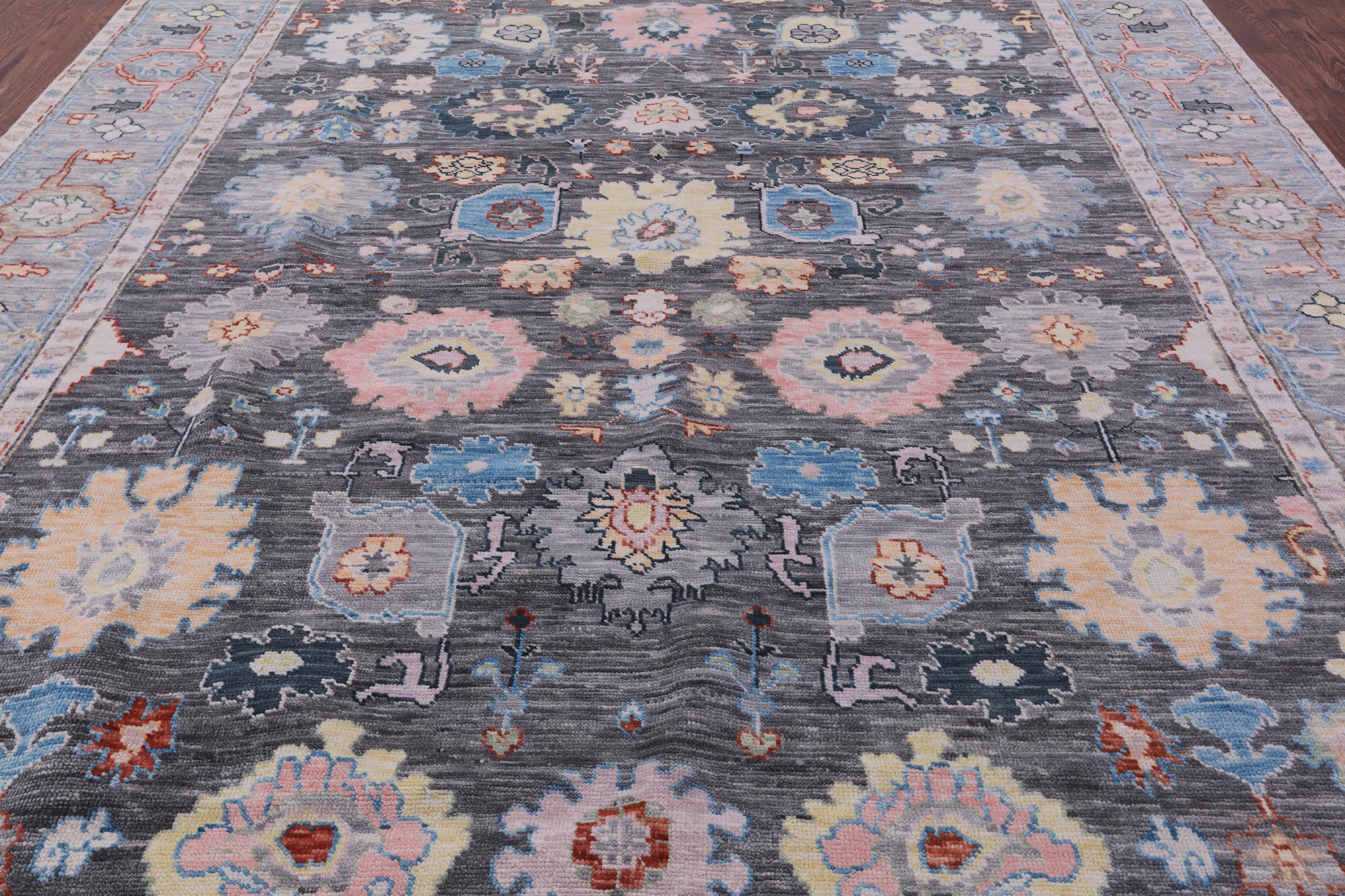 Grey Turkish Oushak Handmade Wool Rug - 9' 11" X 14' 2" - Golden Nile