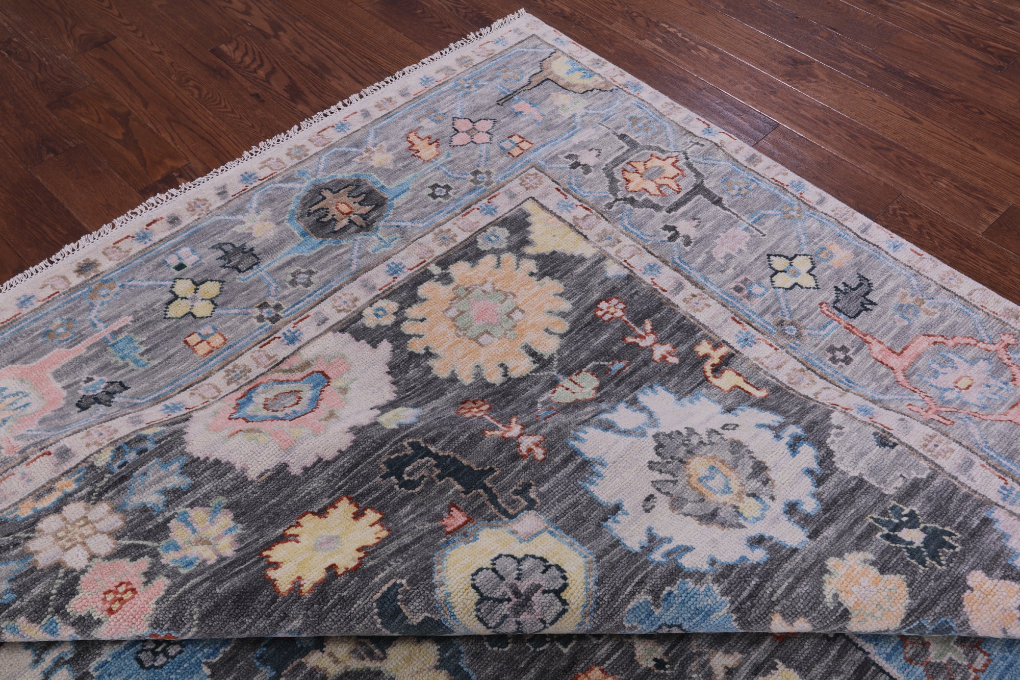 Grey Turkish Oushak Handmade Wool Rug - 9' 11" X 14' 2" - Golden Nile