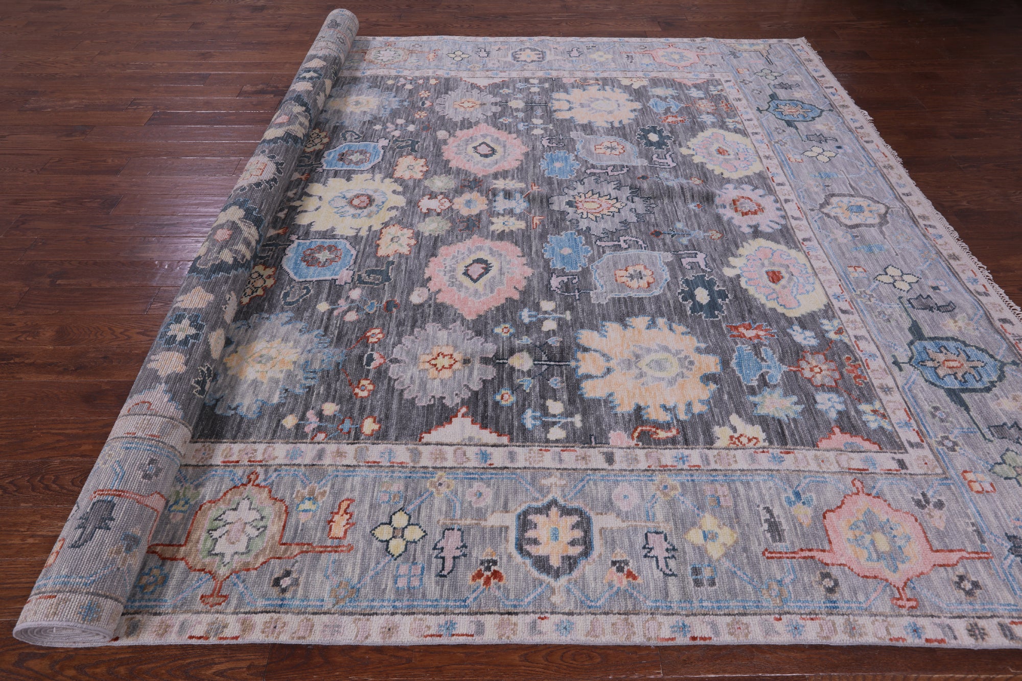 Grey Turkish Oushak Handmade Wool Rug - 9' 11" X 14' 2" - Golden Nile