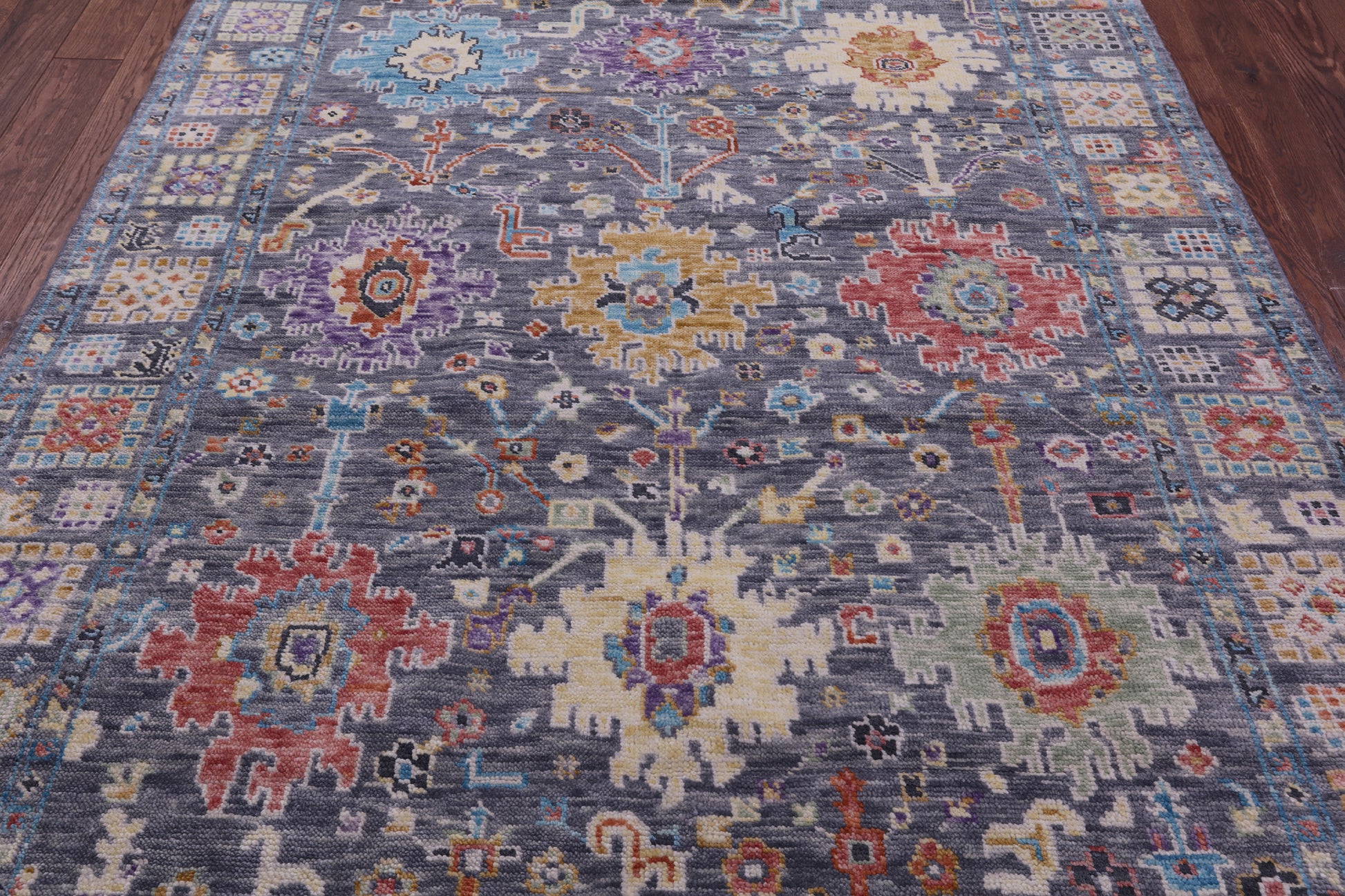 Grey Turkish Oushak Hand Knotted Wool Rug - 6' 3" X 9' 2" - Golden Nile