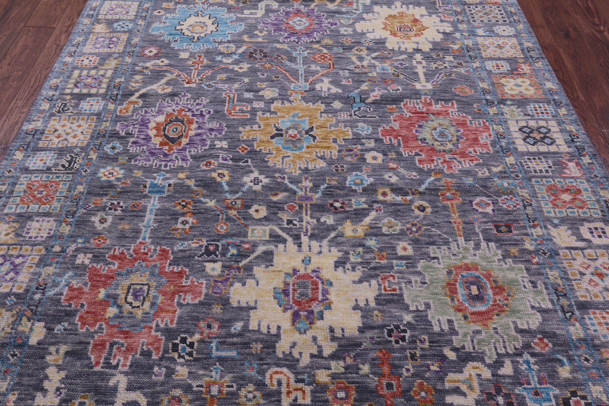 Grey Turkish Oushak Hand Knotted Wool Rug - 6' 3" X 9' 2" - Golden Nile