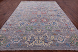 Grey Turkish Oushak Hand Knotted Wool Rug - 9' 0" X 12' 2" - Golden Nile