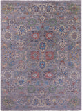 Grey Turkish Oushak Hand Knotted Wool Rug - 9' 0" X 12' 2" - Golden Nile