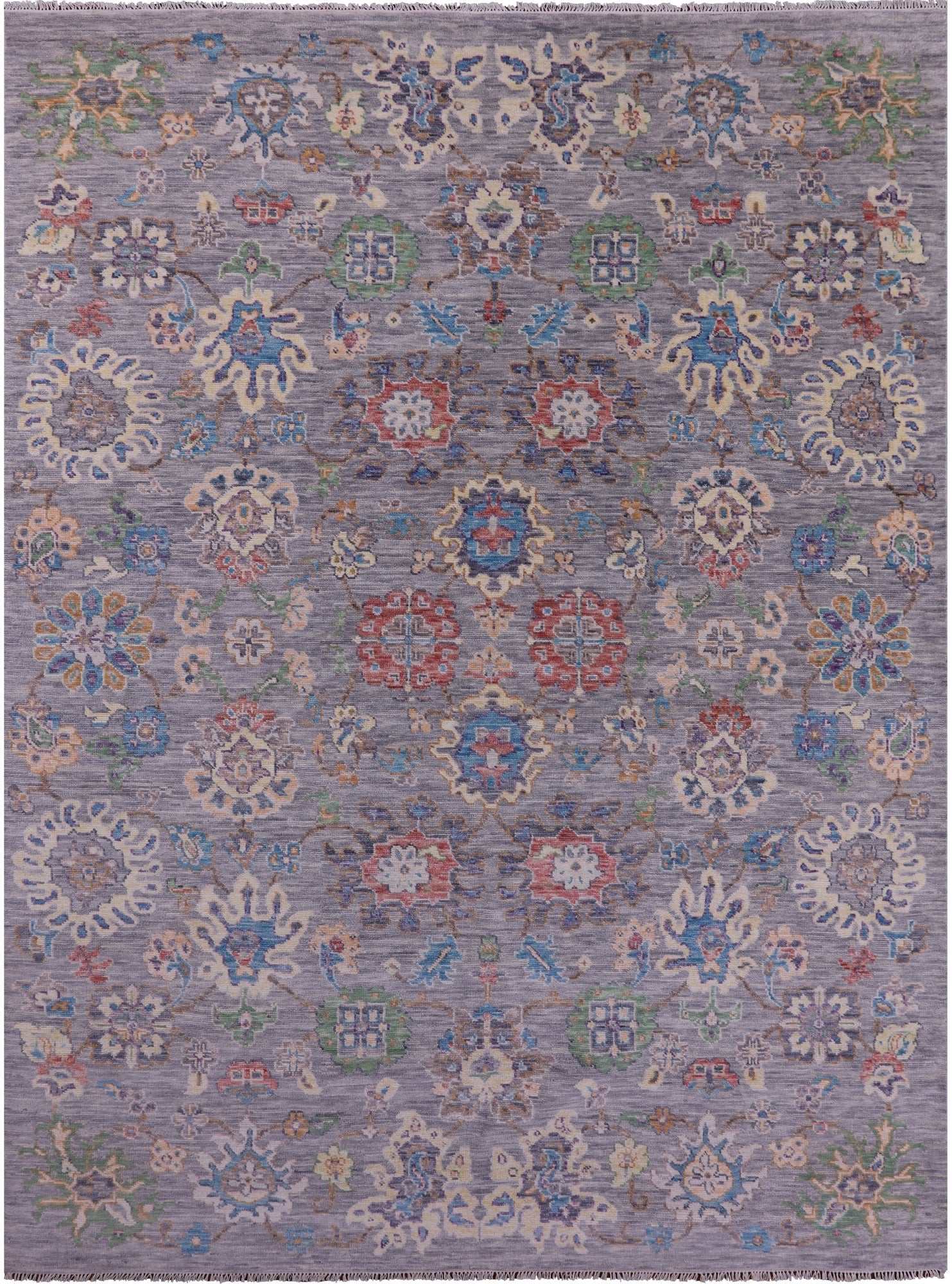 Grey Turkish Oushak Hand Knotted Wool Rug - 9' 0" X 12' 2" - Golden Nile