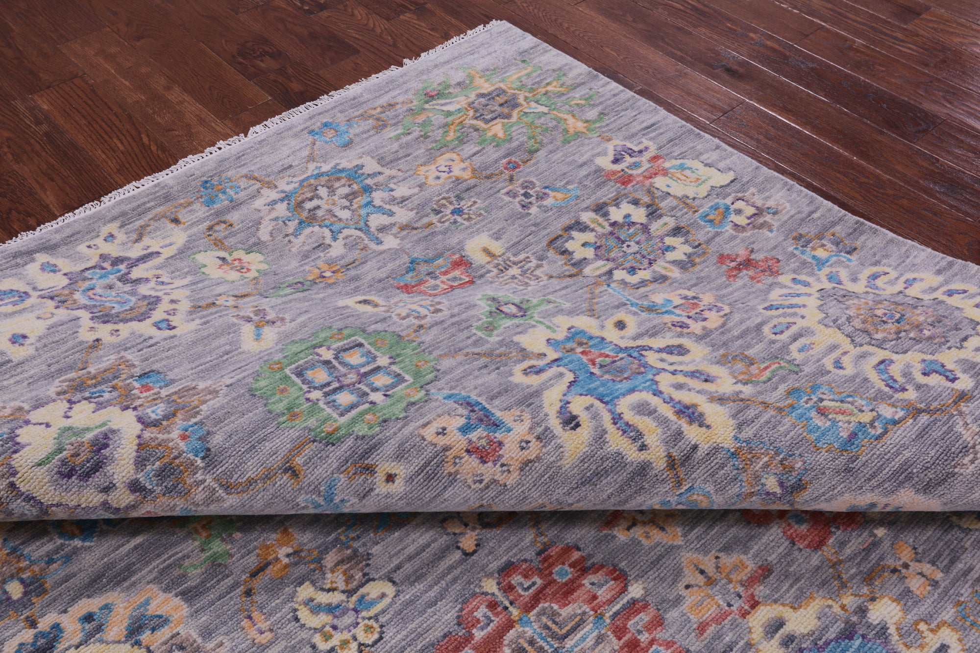 Grey Turkish Oushak Hand Knotted Wool Rug - 9' 0" X 12' 2" - Golden Nile