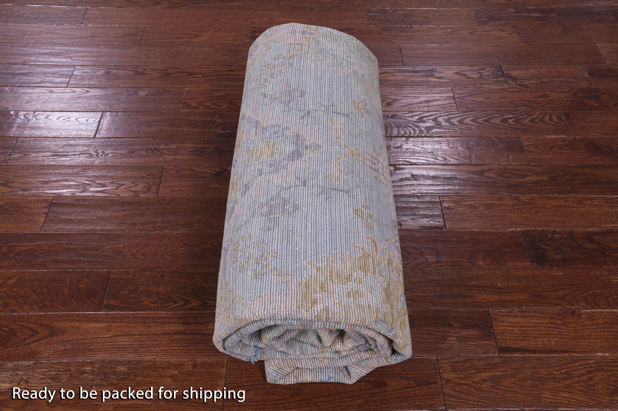 Light Blue Turkish Oushak Hand Knotted Wool Rug - 9' 2" X 12' 2" - Golden Nile
