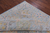 Light Blue Turkish Oushak Hand Knotted Wool Rug - 9' 2" X 12' 2" - Golden Nile