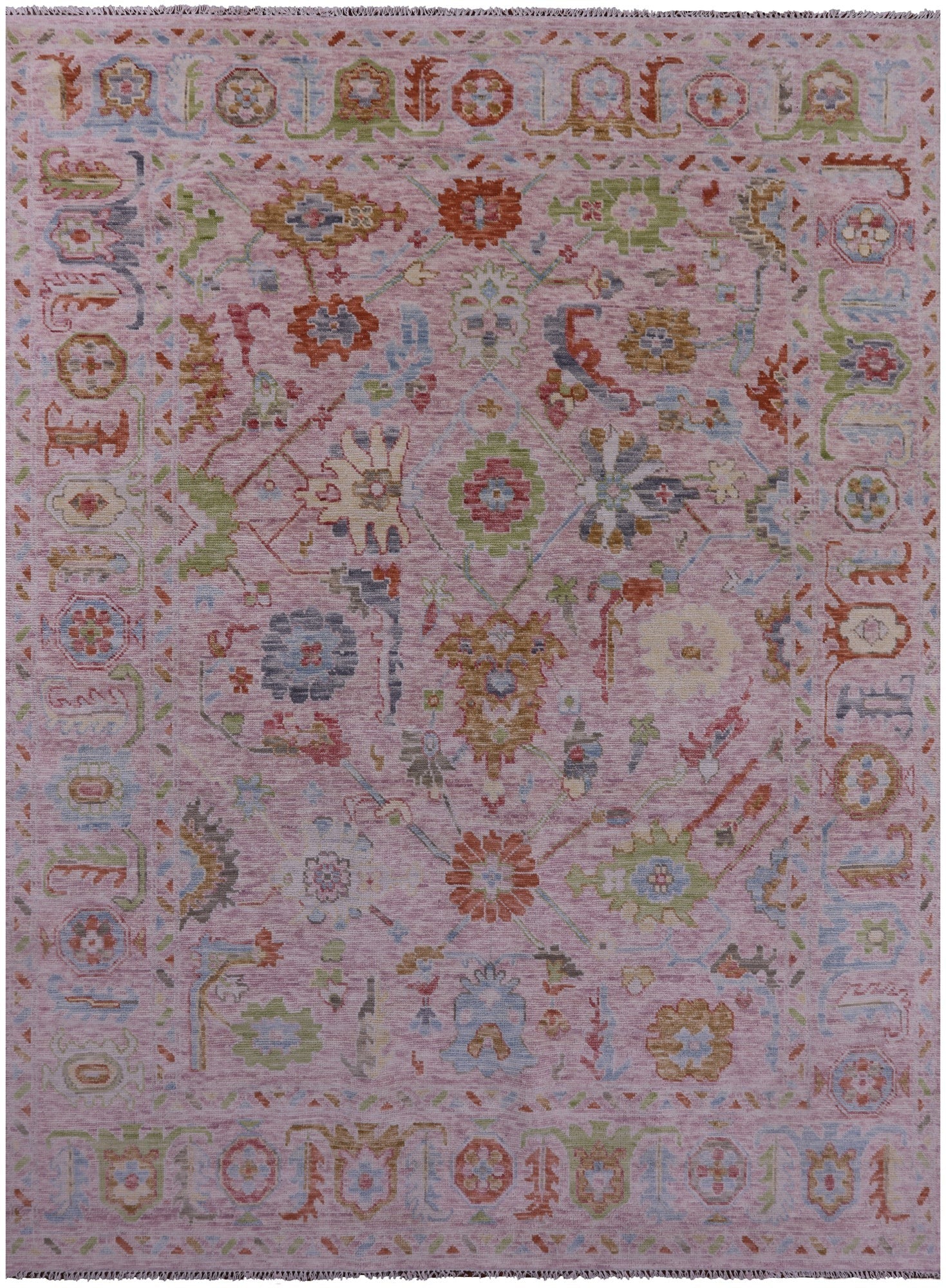 Turkish Oushak Hand Knotted Wool Rug - 8' 1" X 10' 9" - Golden Nile