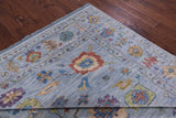 Blue Turkish Oushak Hand Knotted Wool Rug - 9' 2" X 11' 10" - Golden Nile
