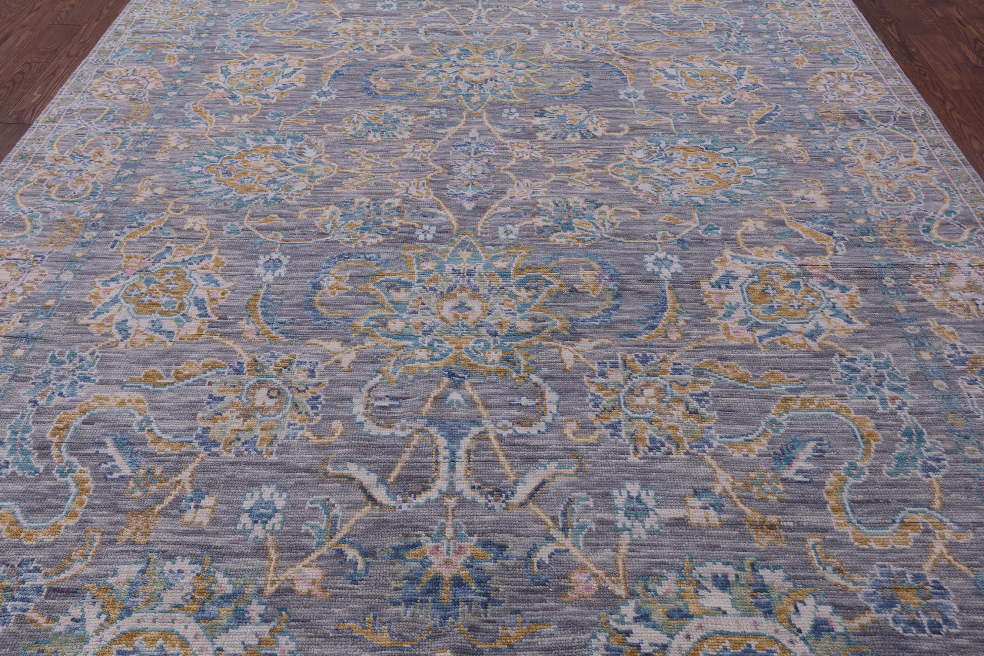 Grey Persian Tabriz Handmade Wool Rug - 9' 0" X 12' 3" - Golden Nile
