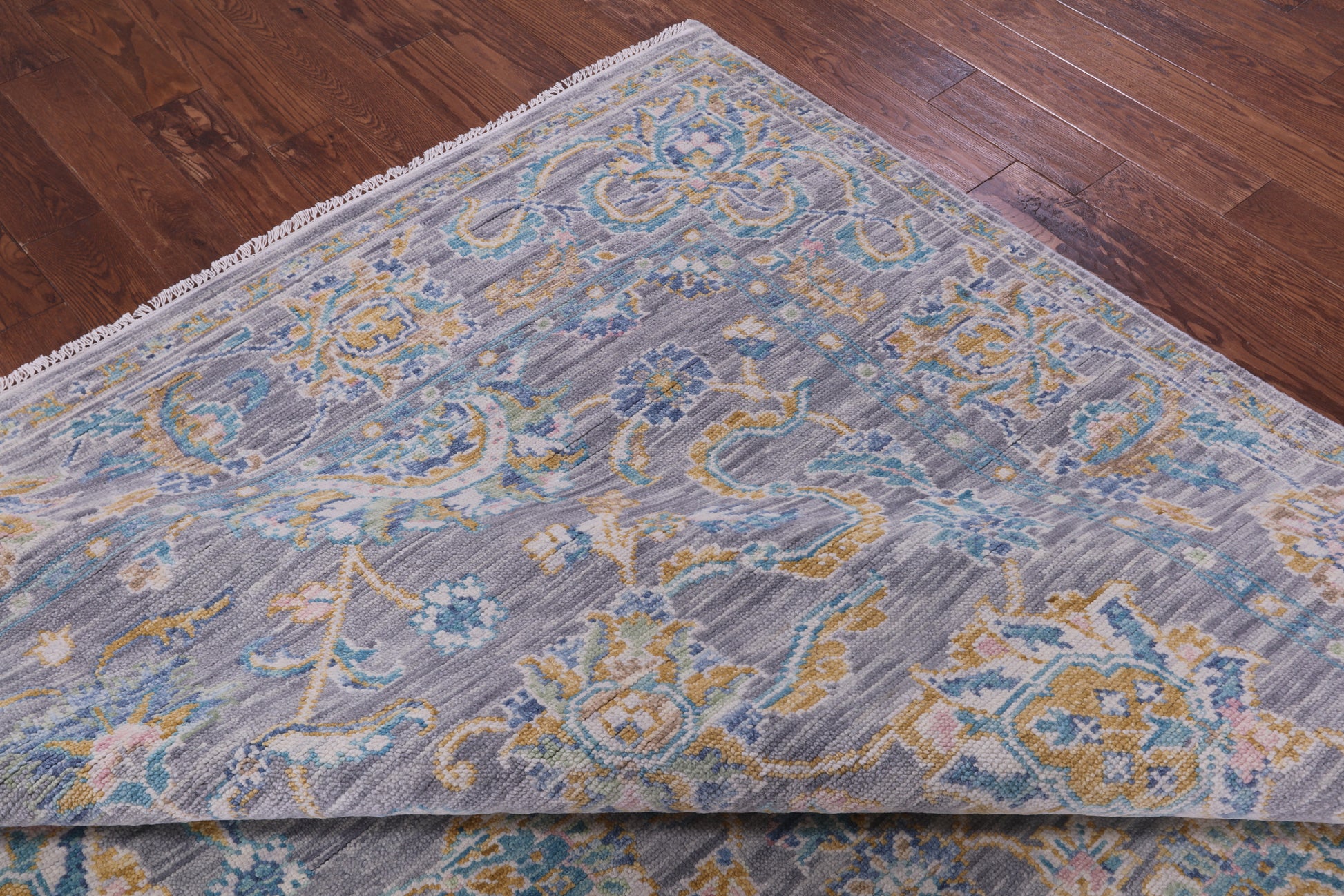 Grey Persian Tabriz Handmade Wool Rug - 9' 0" X 12' 3" - Golden Nile