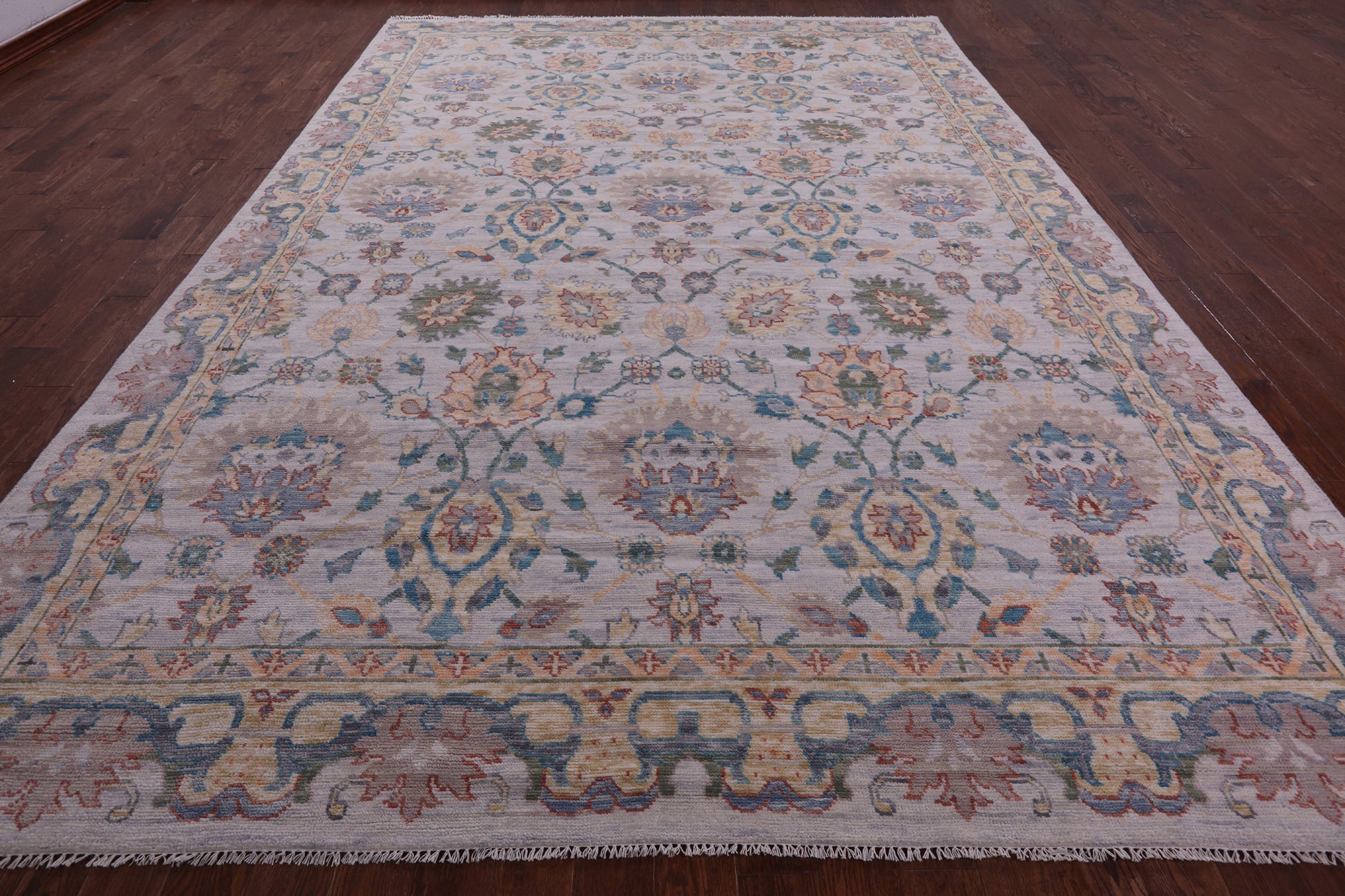 Grey Persian Tabriz Hand Knotted Wool Rug - 9' 10" X 14' 4" - Golden Nile