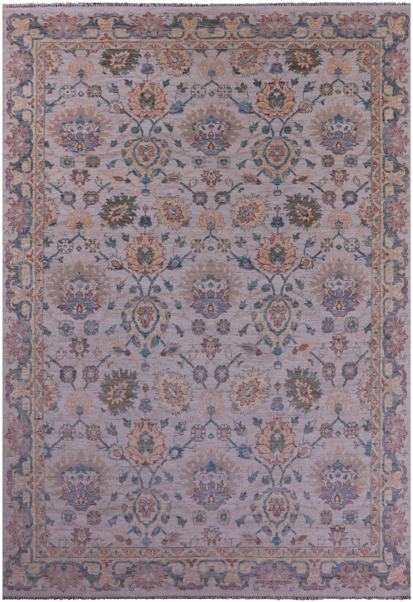 Grey Persian Tabriz Hand Knotted Wool Rug - 9' 10" X 14' 4" - Golden Nile