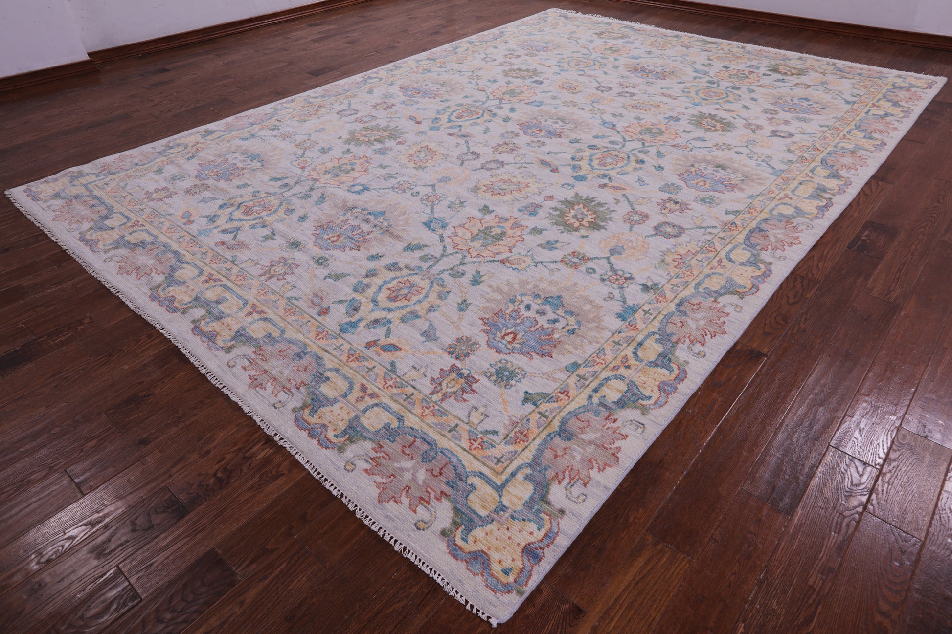 Grey Persian Tabriz Hand Knotted Wool Rug - 9' 10" X 14' 4" - Golden Nile