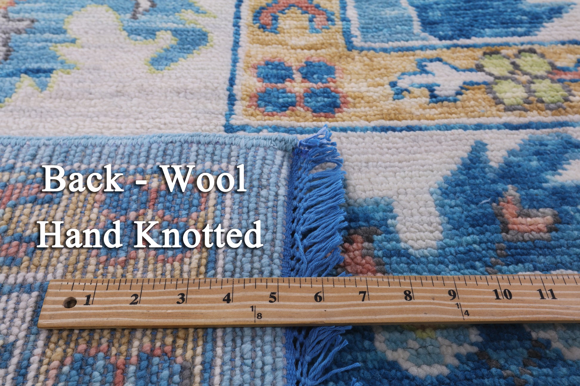 Blue Turkish Oushak Hand Knotted Wool Rug - 10' 1" X 14' 0" - Golden Nile