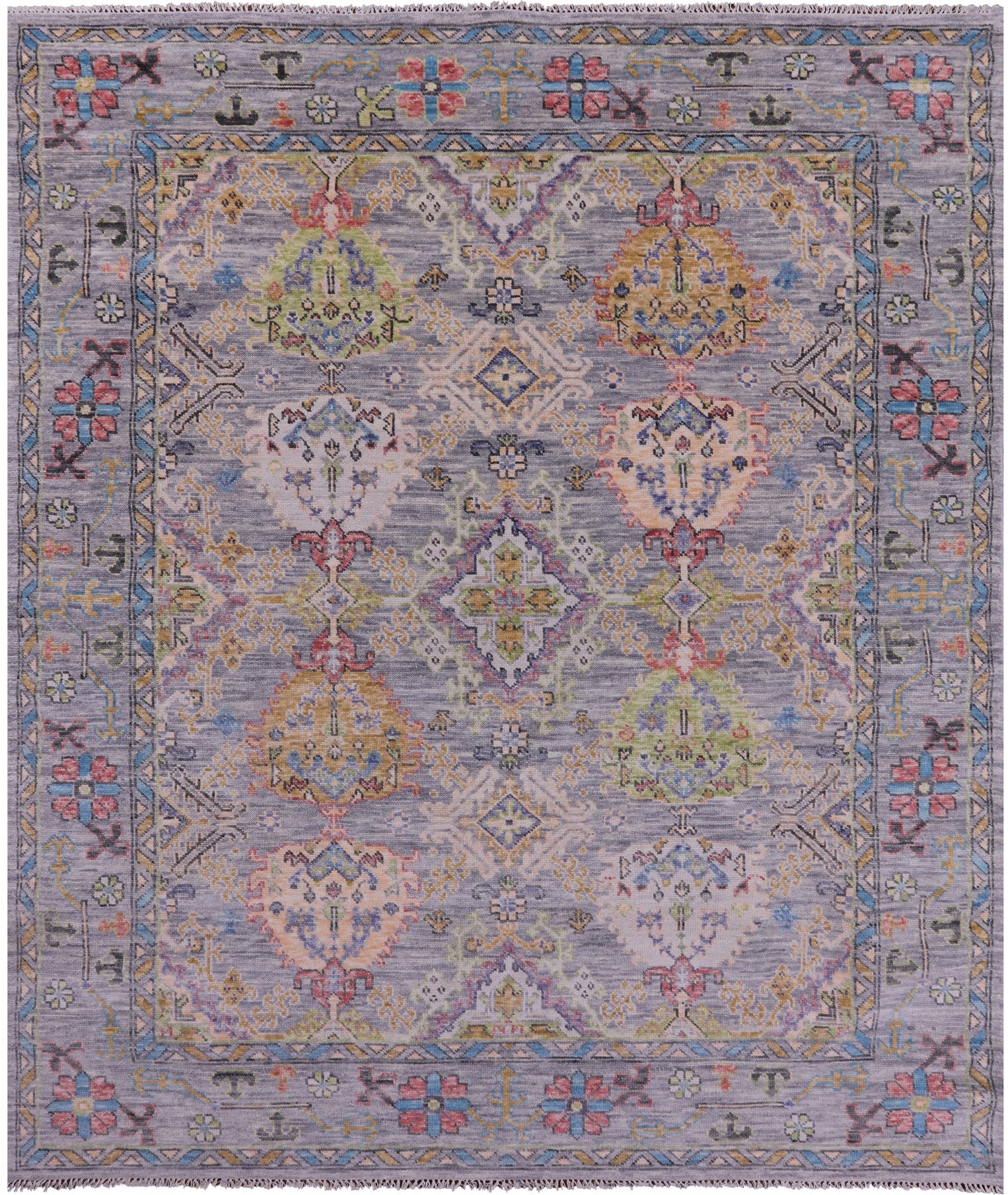 Grey Turkish Oushak Handmade Wool Rug - 8' 2" X 9' 11" - Golden Nile