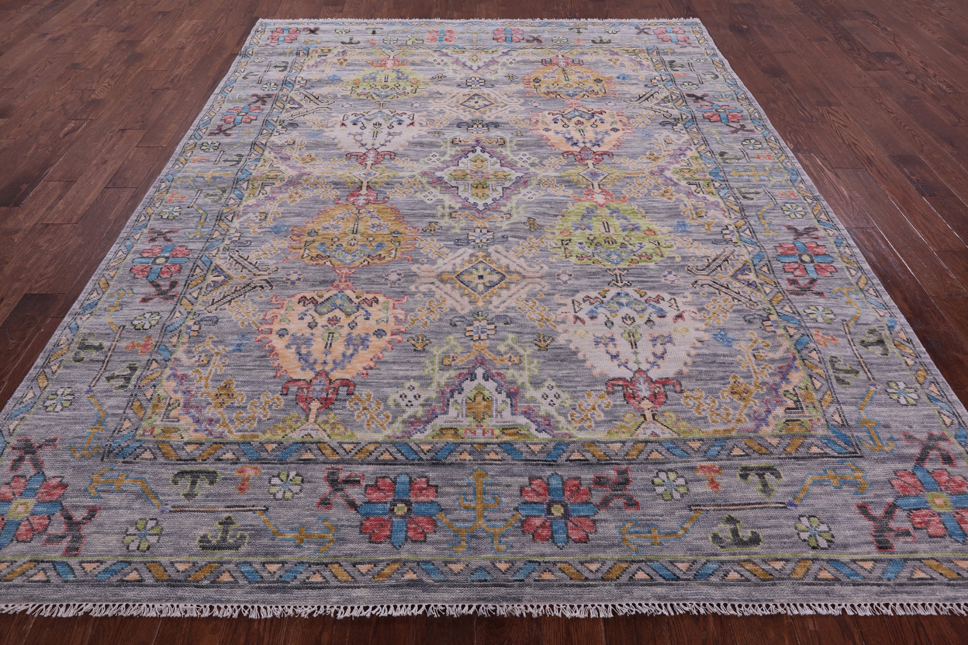 Grey Turkish Oushak Handmade Wool Rug - 8' 2" X 9' 11" - Golden Nile