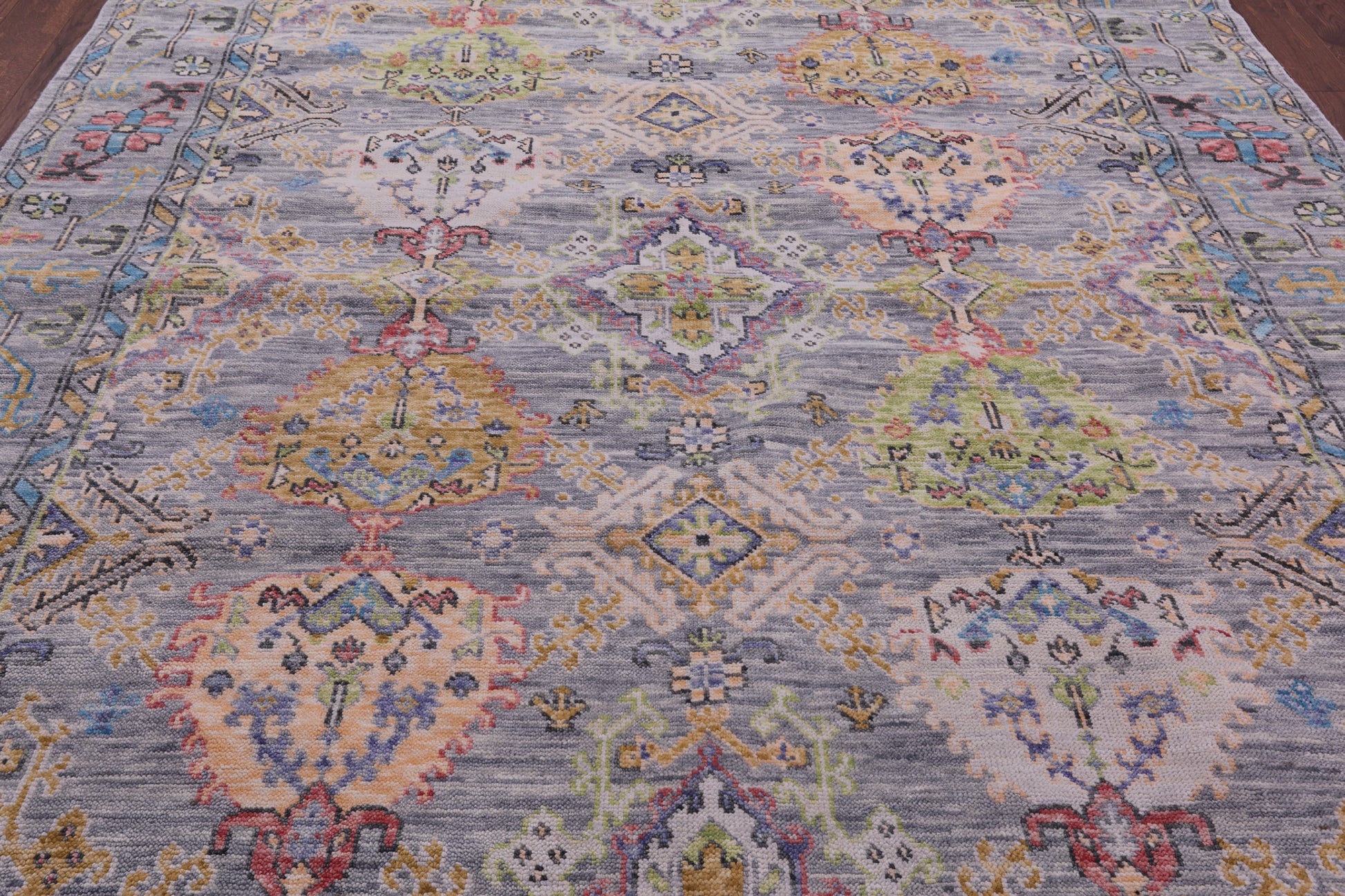 Grey Turkish Oushak Handmade Wool Rug - 8' 2" X 9' 11" - Golden Nile