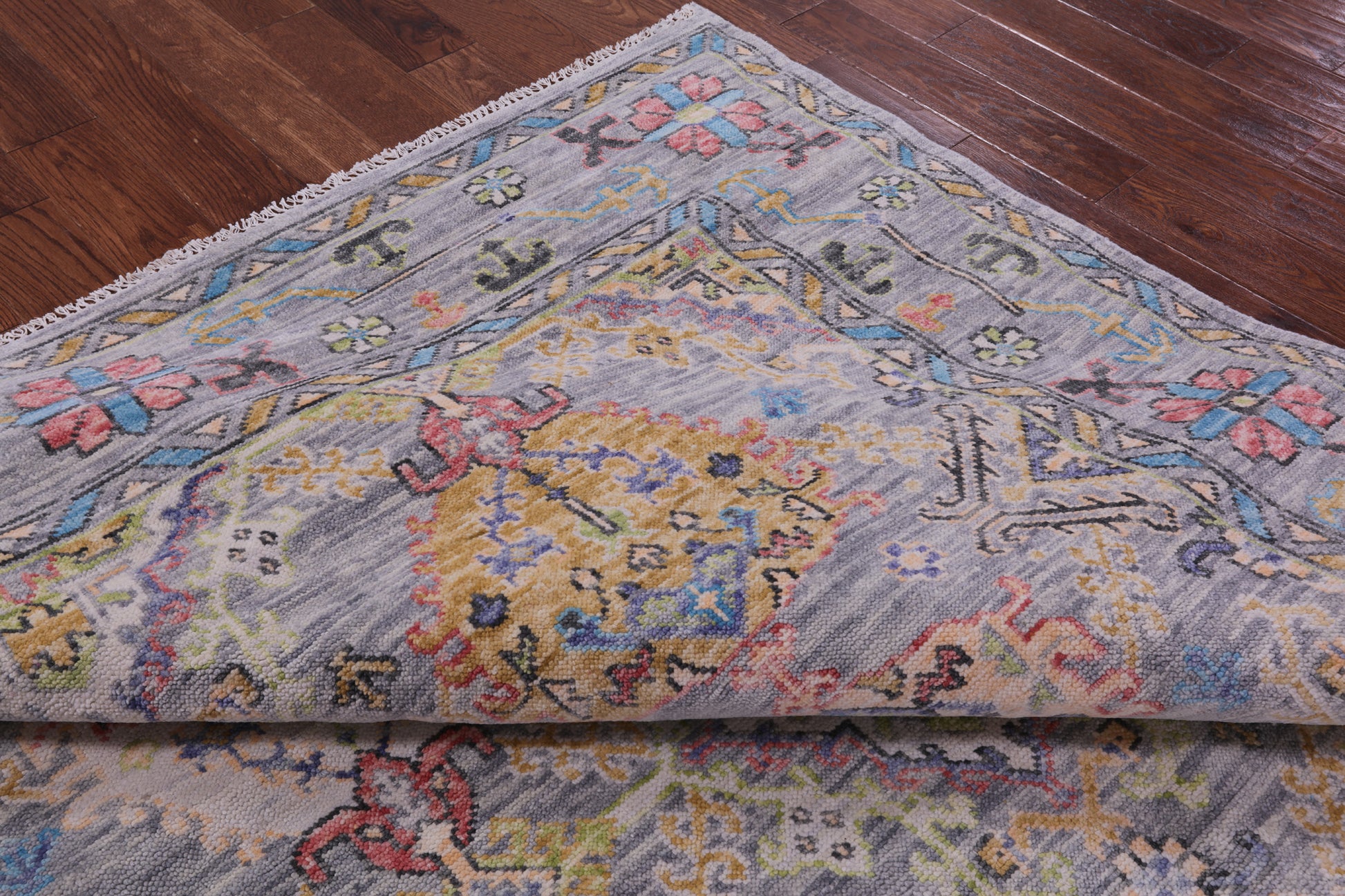 Grey Turkish Oushak Handmade Wool Rug - 8' 2" X 9' 11" - Golden Nile