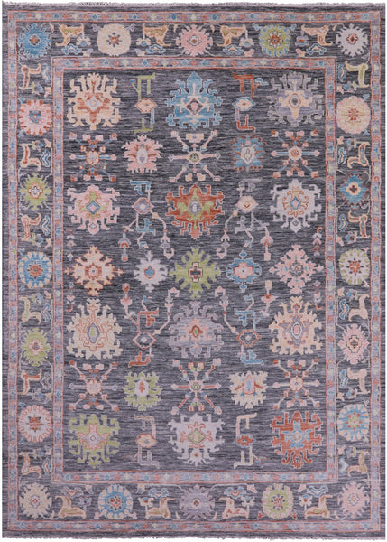 Grey Turkish Oushak Hand Knotted Wool Rug - 10' 0" X 13' 11" - Golden Nile