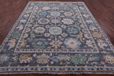 Grey Turkish Oushak Hand Knotted Wool Rug - 7' 11" X 9' 11" - Golden Nile