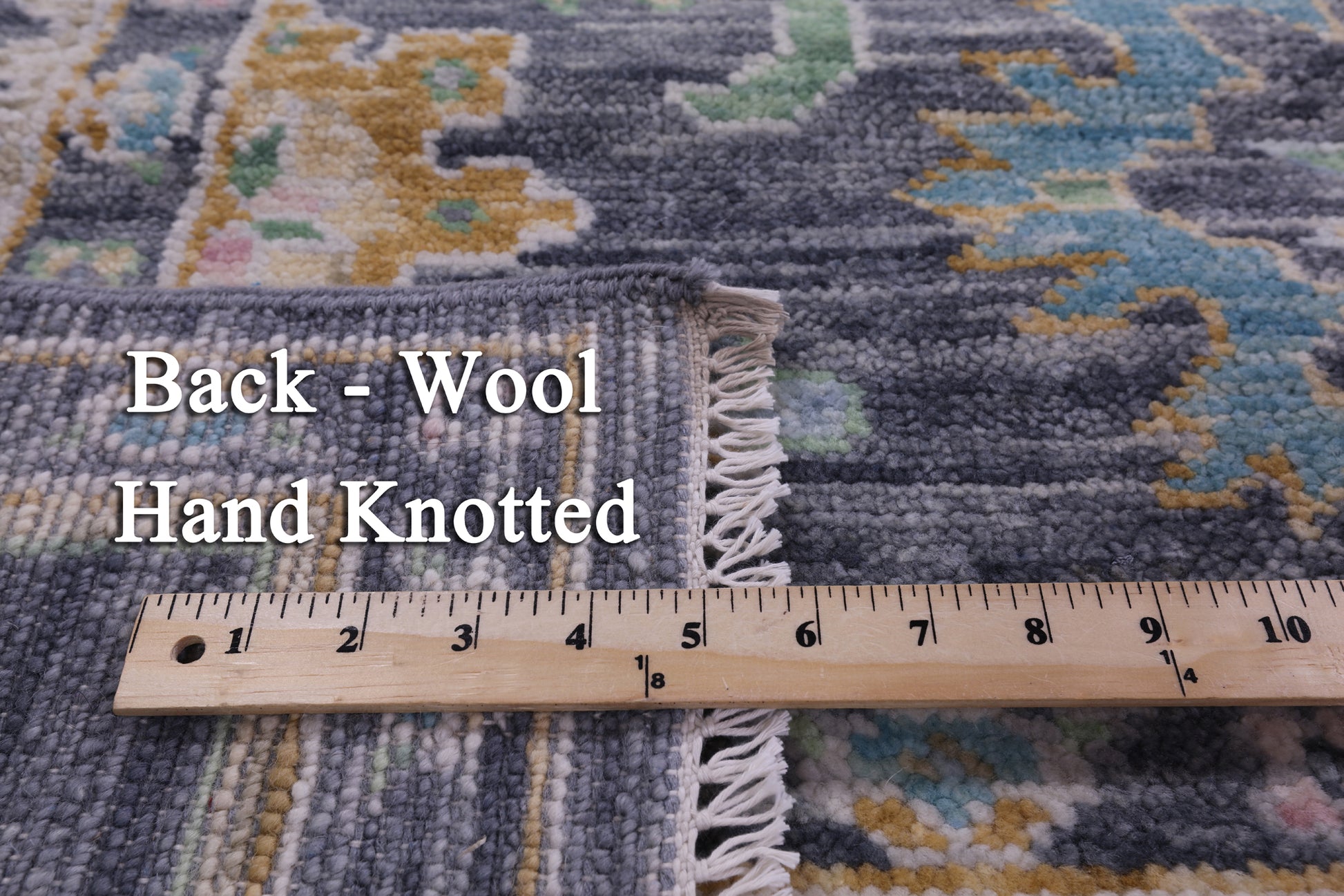 Grey Turkish Oushak Hand Knotted Wool Rug - 7' 11" X 9' 11" - Golden Nile