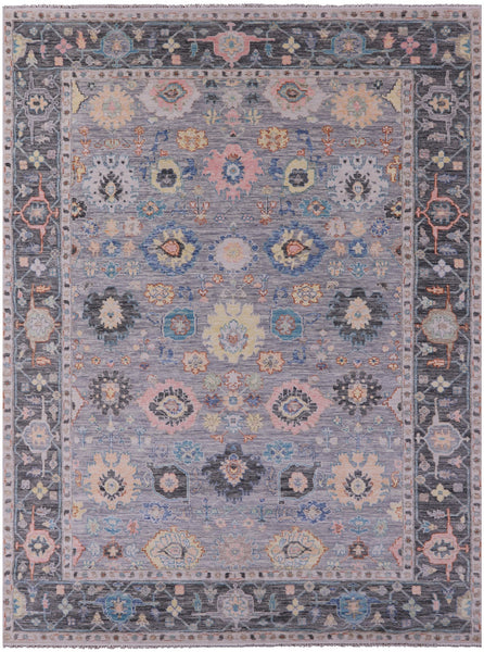 Grey Turkish Oushak Hand Knotted Wool Rug - 10' 3" X 14' 0" - Golden Nile