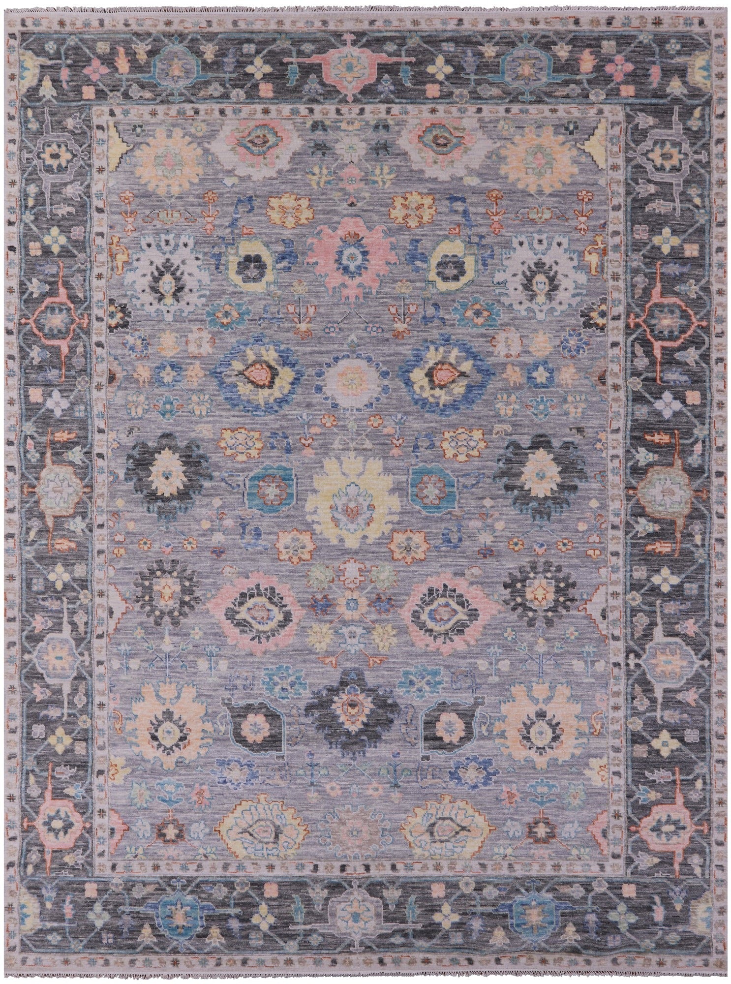 Grey Turkish Oushak Hand Knotted Wool Rug - 10' 3" X 14' 0" - Golden Nile