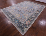 Grey Turkish Oushak Hand Knotted Wool Rug - 10' 3" X 14' 0" - Golden Nile