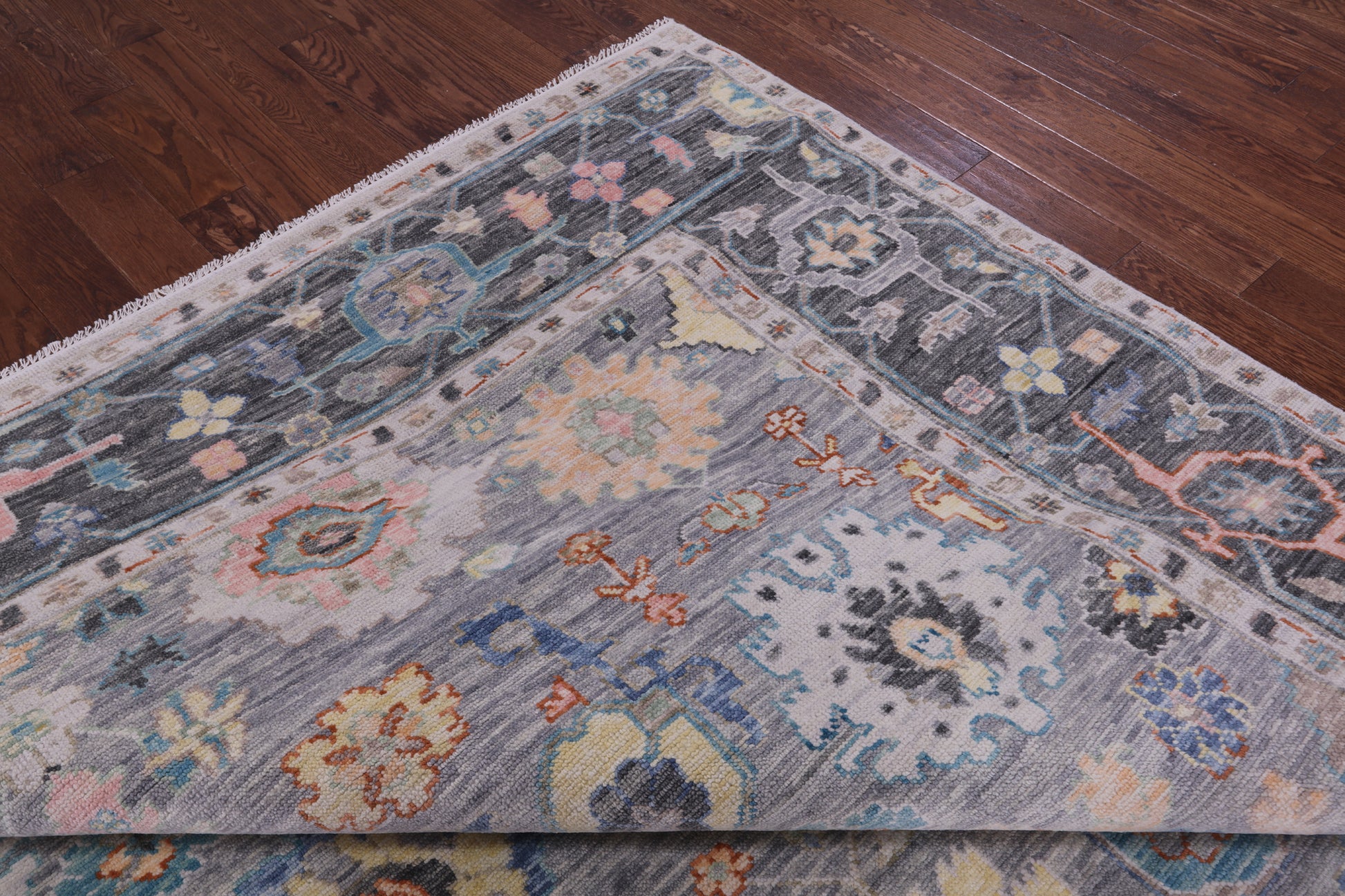 Grey Turkish Oushak Hand Knotted Wool Rug - 10' 3" X 14' 0" - Golden Nile