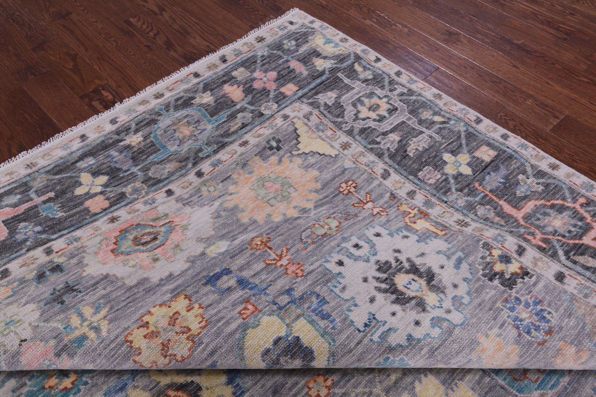 Grey Turkish Oushak Hand Knotted Wool Rug - 10' 3" X 14' 0" - Golden Nile
