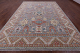 Grey Kazak Hand Knotted Wool Rug - 10' 1" X 13' 11" - Golden Nile
