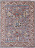 Grey Kazak Hand Knotted Wool Rug - 10' 1" X 13' 11" - Golden Nile