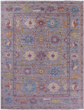 Grey Turkish Oushak Hand Knotted Wool Rug - 8' 10" X 11' 11" - Golden Nile