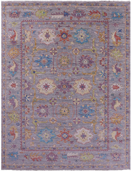 Grey Turkish Oushak Hand Knotted Wool Rug - 8' 10" X 11' 11" - Golden Nile