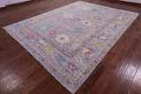 Grey Turkish Oushak Hand Knotted Wool Rug - 8' 10" X 11' 11" - Golden Nile