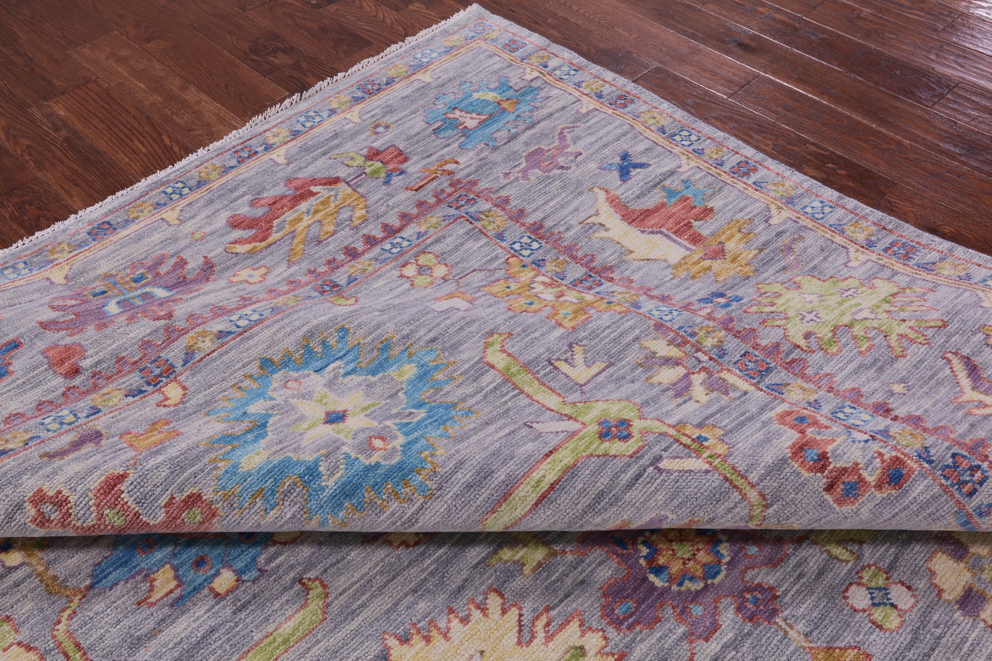 Grey Turkish Oushak Hand Knotted Wool Rug - 8' 10" X 11' 11" - Golden Nile