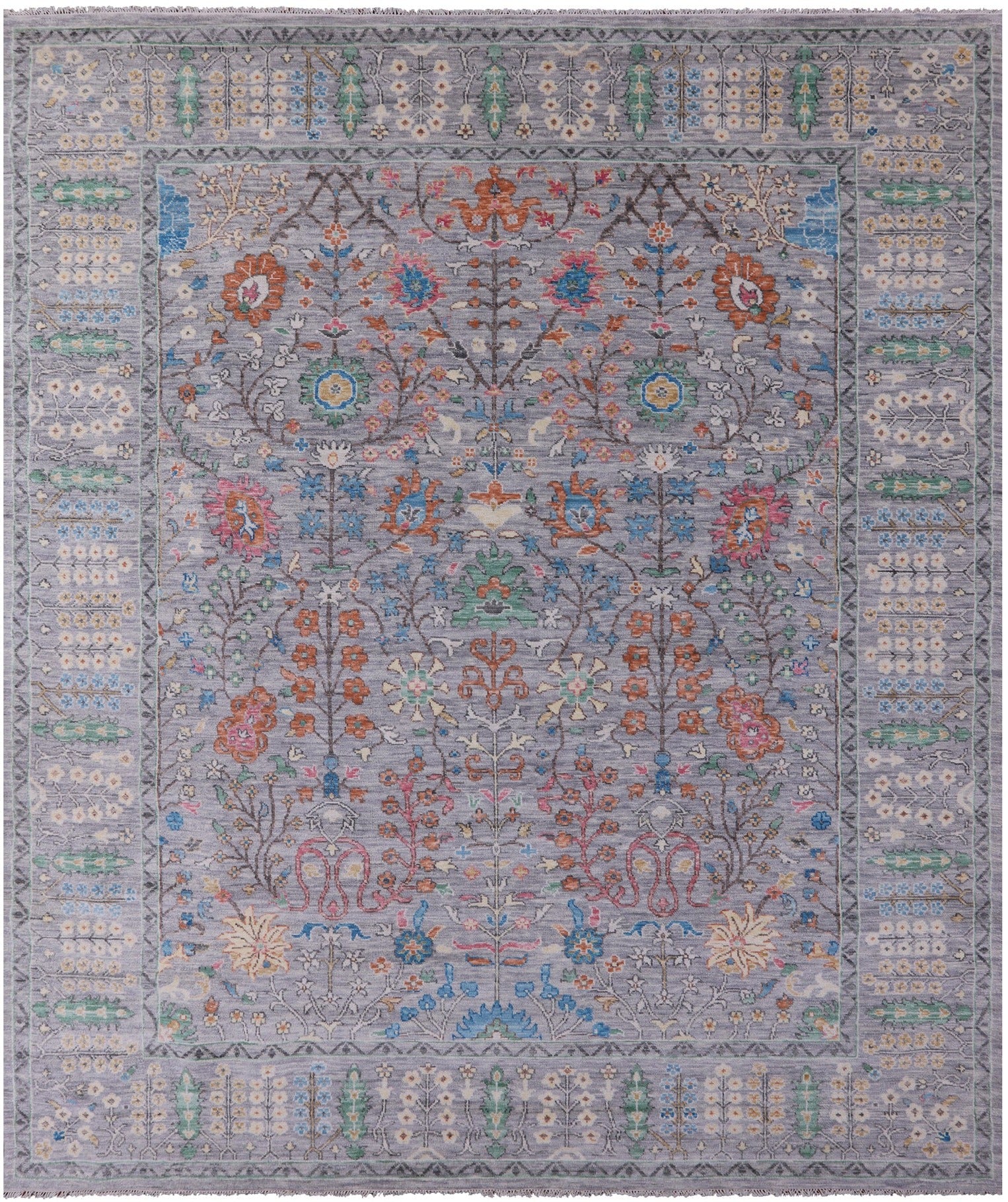 Grey Turkish Oushak Handmade Wool Rug - 12' 3" X 14' 9" - Golden Nile