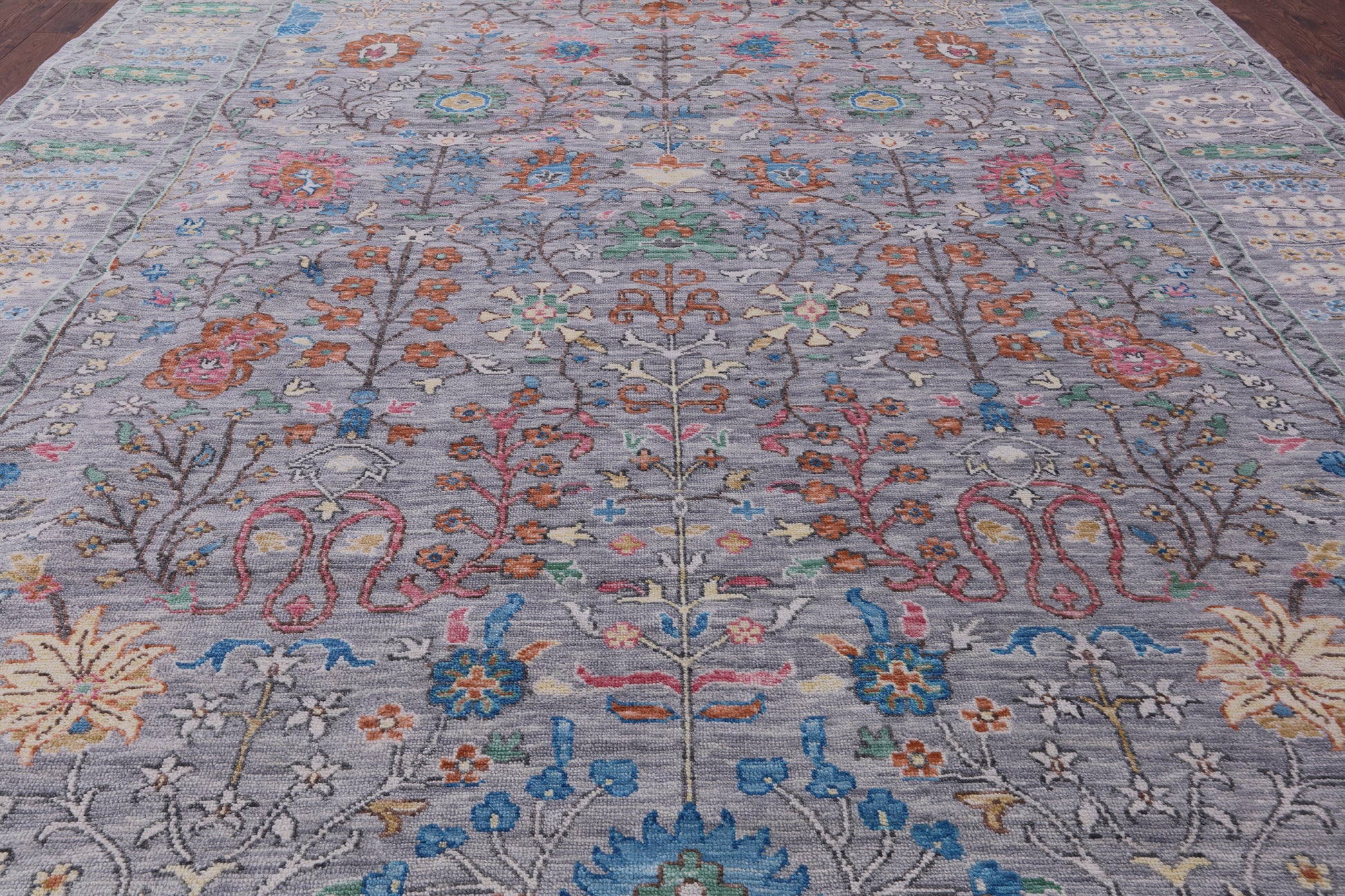 Grey Turkish Oushak Handmade Wool Rug - 12' 3" X 14' 9" - Golden Nile