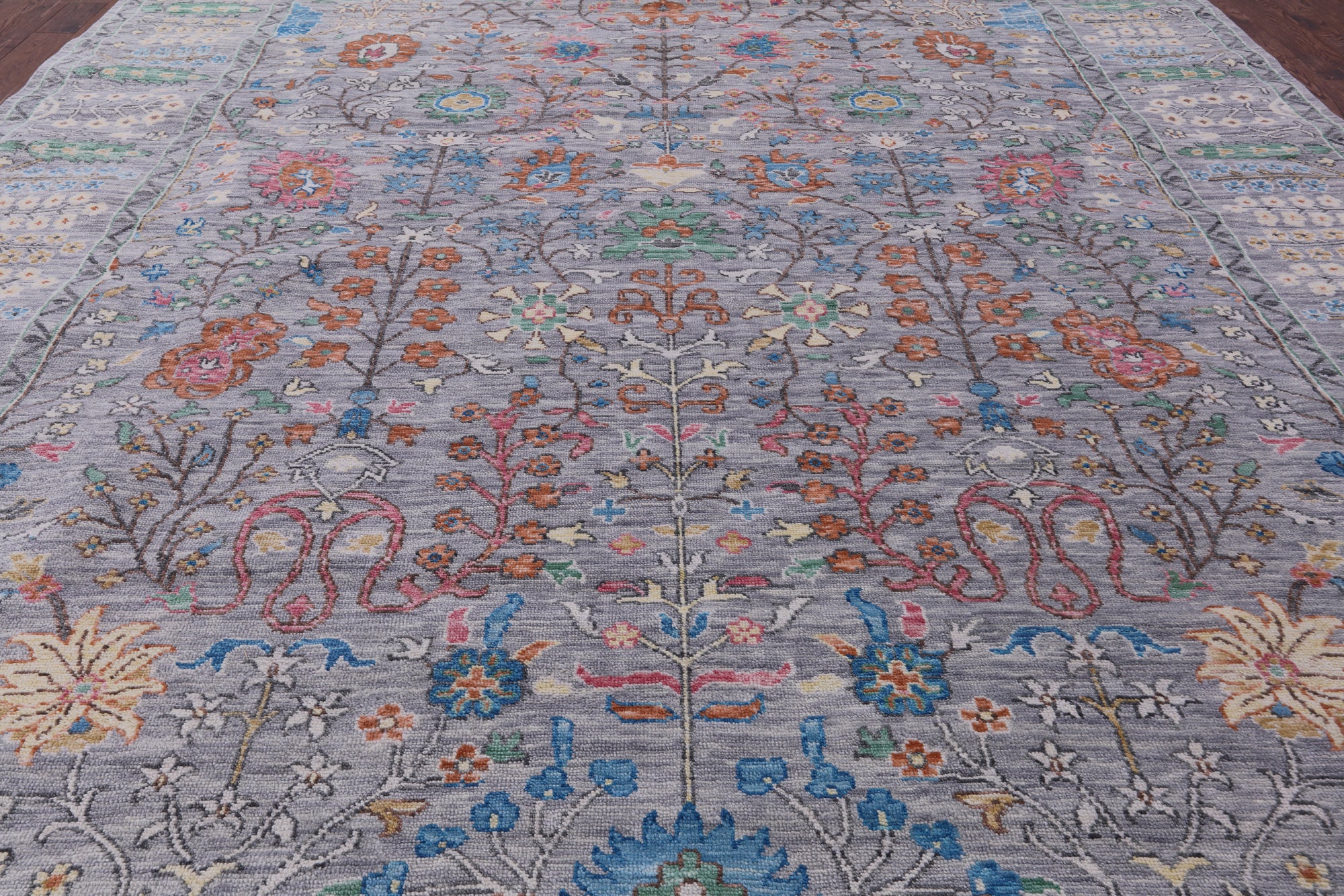 Grey Turkish Oushak Handmade Wool Rug - 12' 3" X 14' 9" - Golden Nile