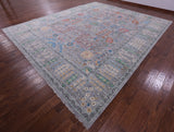 Grey Turkish Oushak Handmade Wool Rug - 12' 3" X 14' 9" - Golden Nile