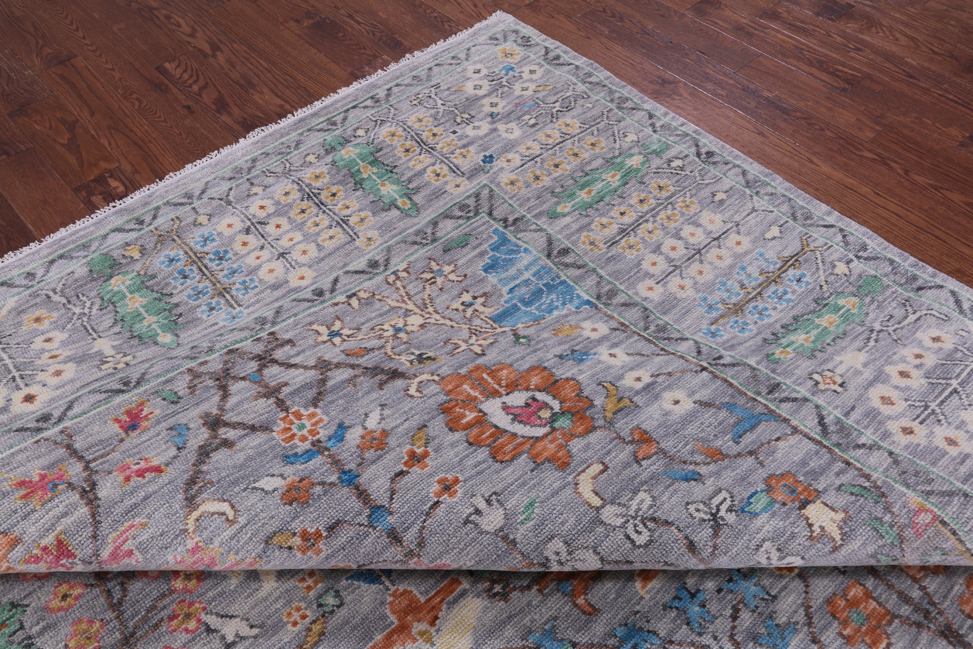 Grey Turkish Oushak Handmade Wool Rug - 12' 3" X 14' 9" - Golden Nile