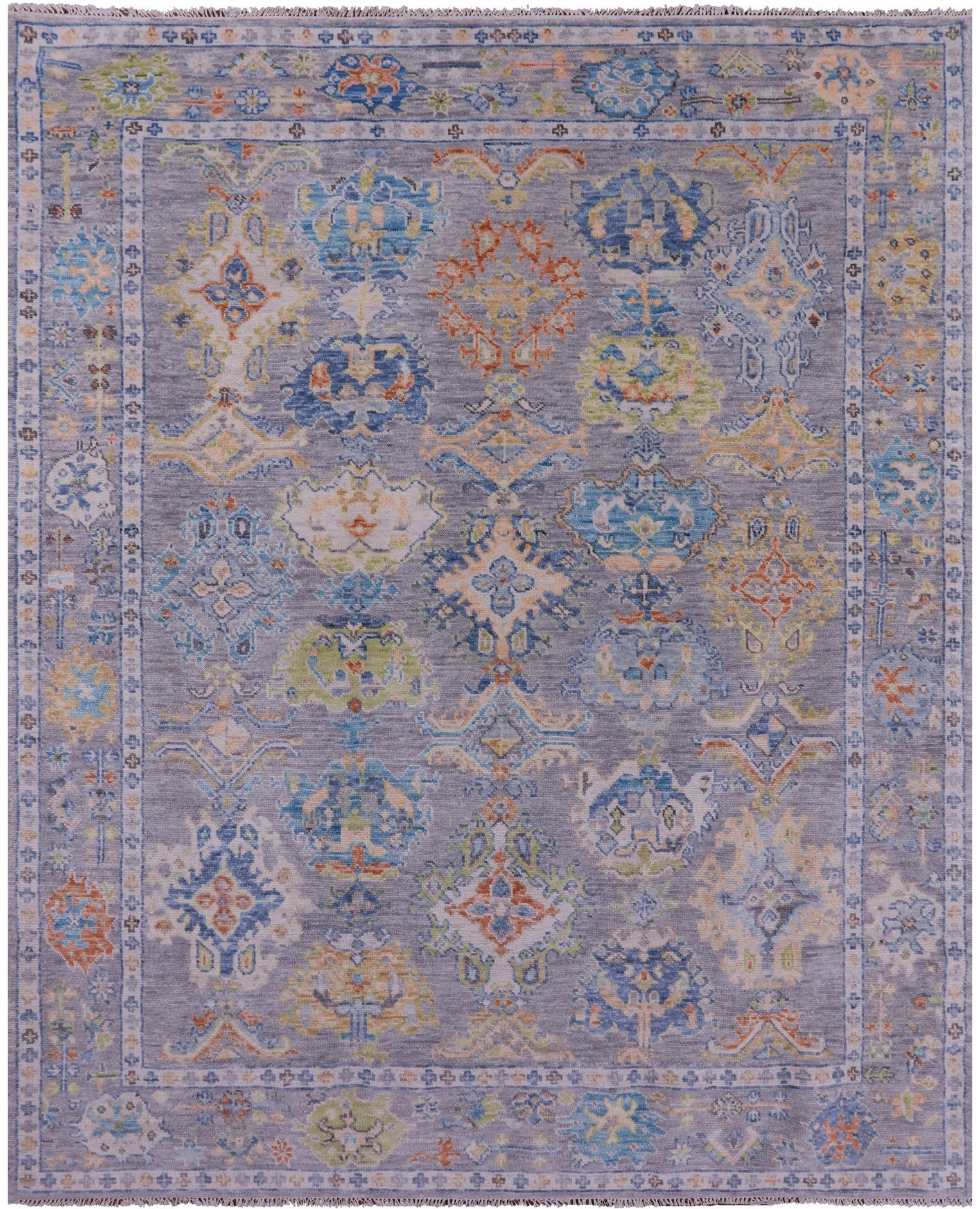 Grey Turkish Oushak Handmade Wool Rug - 8' 2" X 10' 2" - Golden Nile