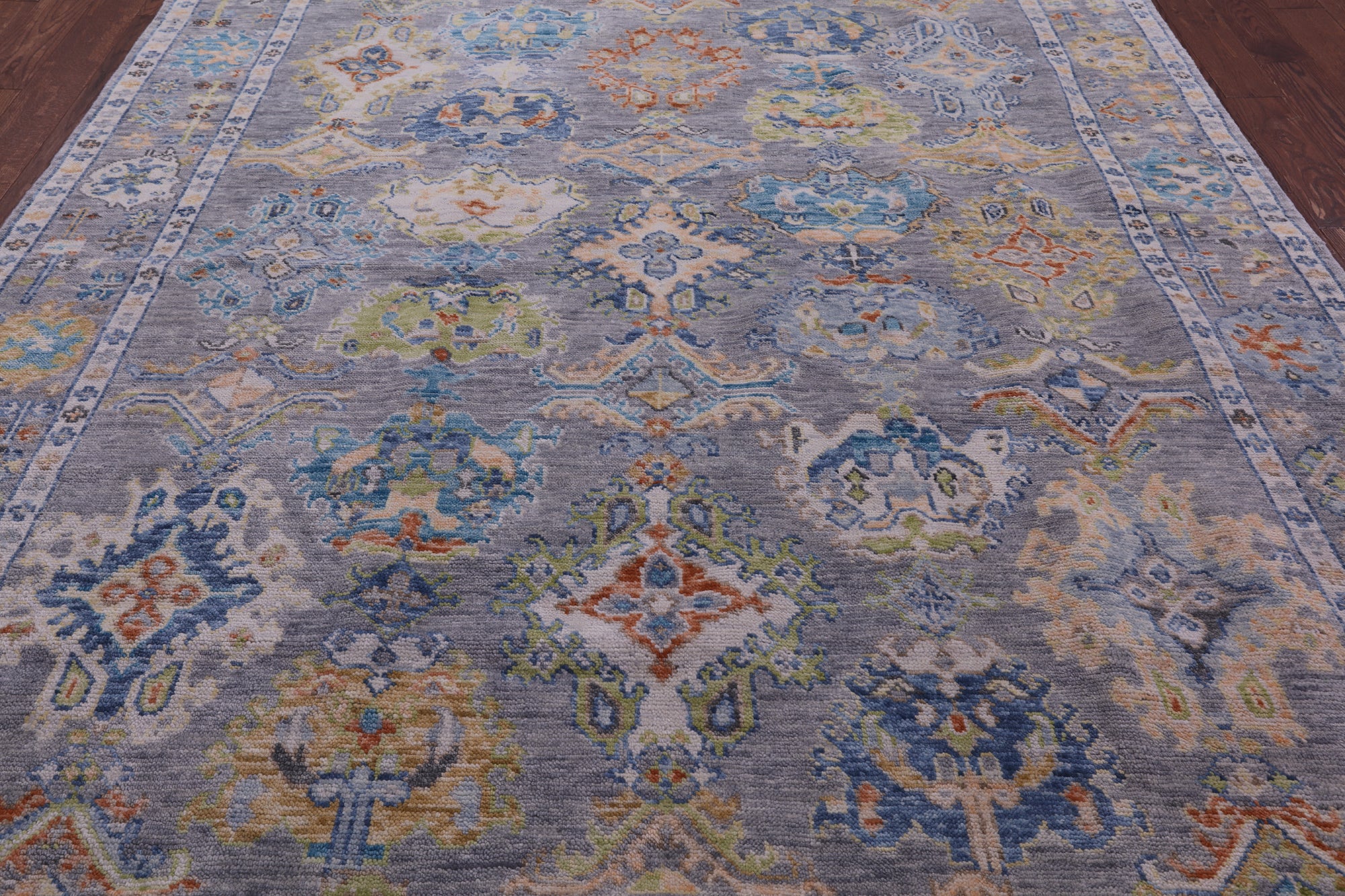Grey Turkish Oushak Handmade Wool Rug - 8' 2" X 10' 2" - Golden Nile
