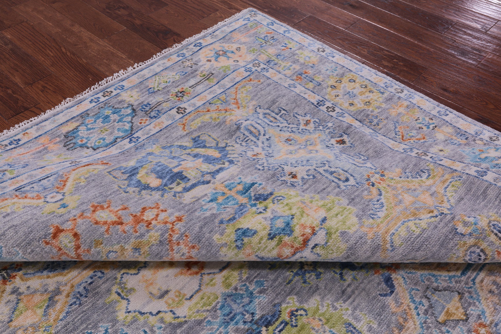 Grey Turkish Oushak Handmade Wool Rug - 8' 2" X 10' 2" - Golden Nile