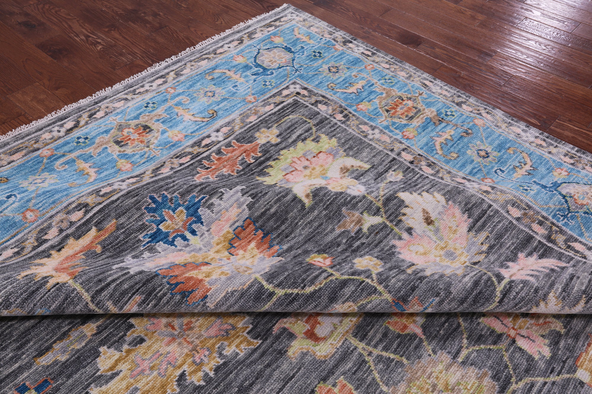 Grey Persian Fine Serapi Handmade Wool Rug - 12' 2" X 15' 1" - Golden Nile