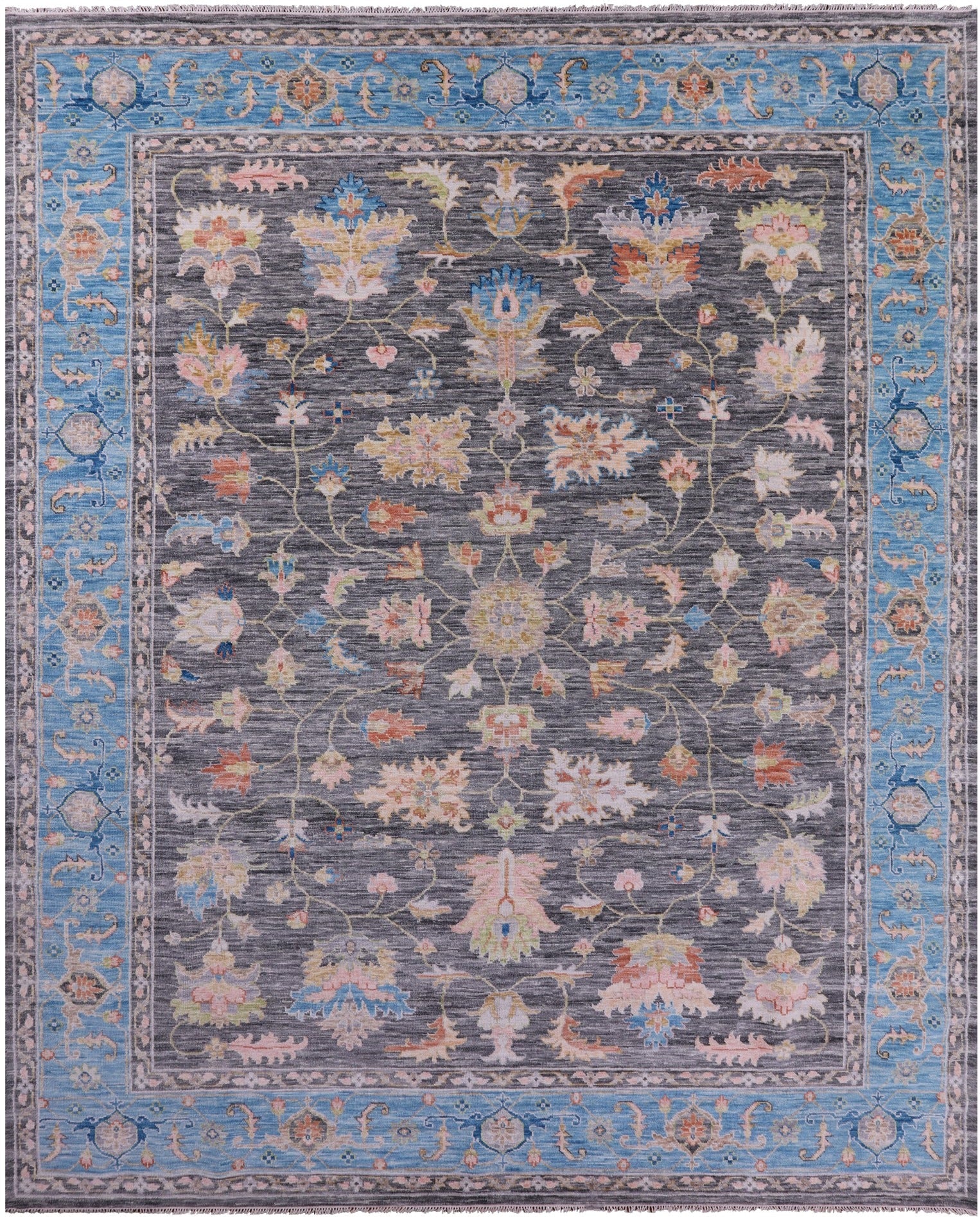 Grey Persian Fine Serapi Handmade Wool Rug - 12' 2" X 15' 1" - Golden Nile
